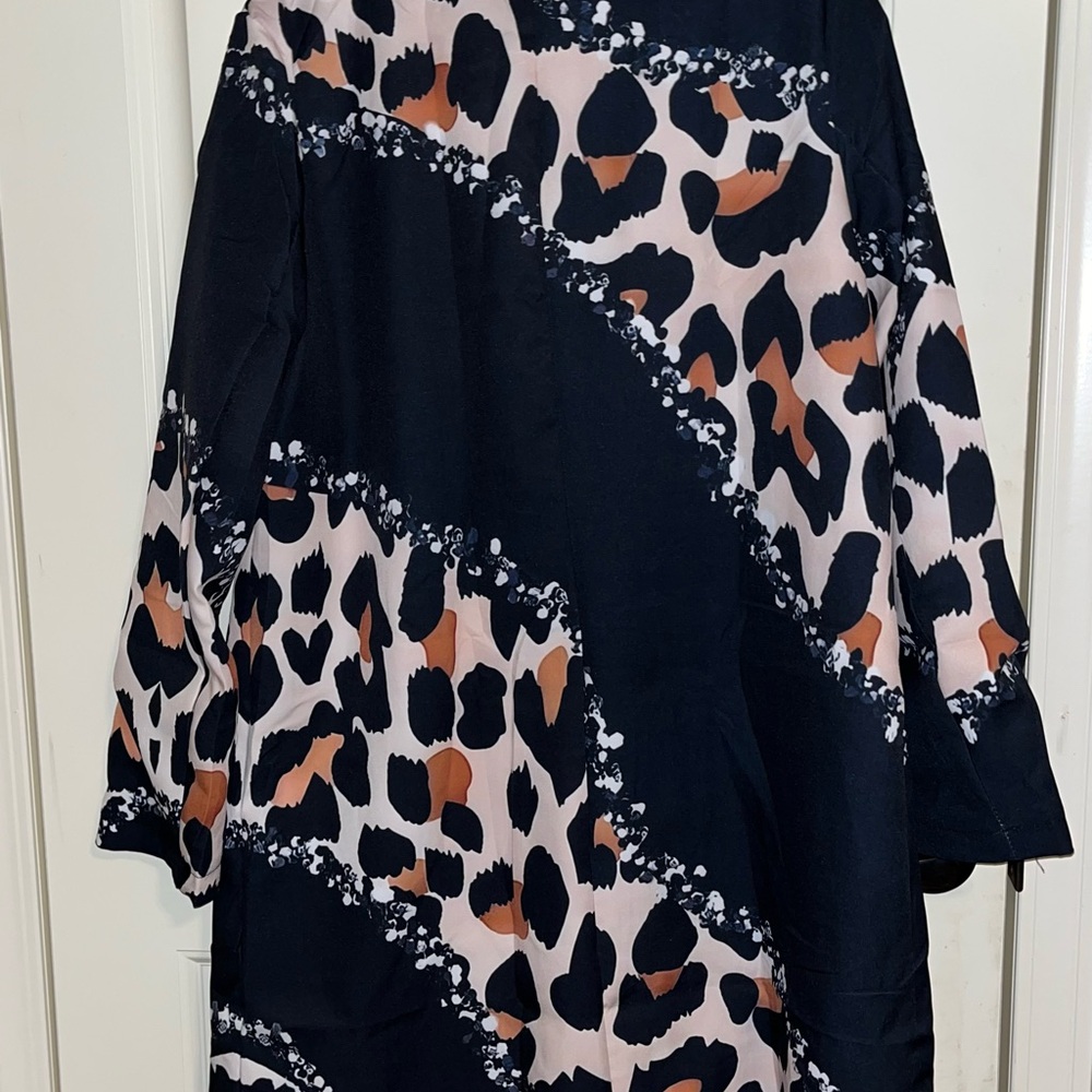 Stylish Leopard Print Women's Long Blazer - Picture 4 of 6